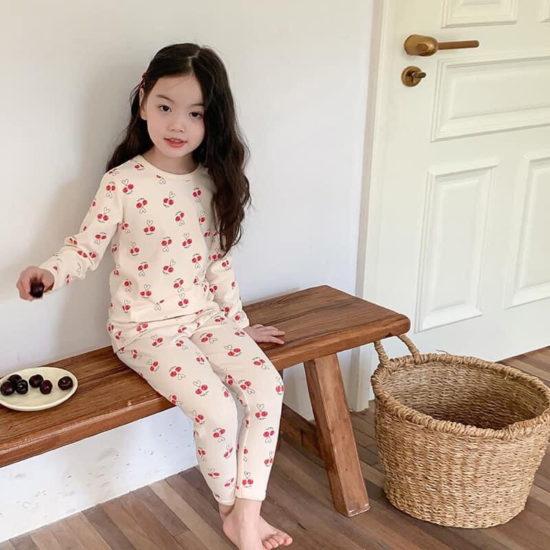 Bộ Dài Tay Thu Đông Cotton Hình Xuất Dư Cho Bé Trai Bé Gái 10-20kg