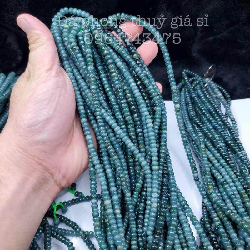 Chuỗi vòng lam ngọc bánh xe quấn 3 vòng 6mm tặng kèm kiểm định chất lương