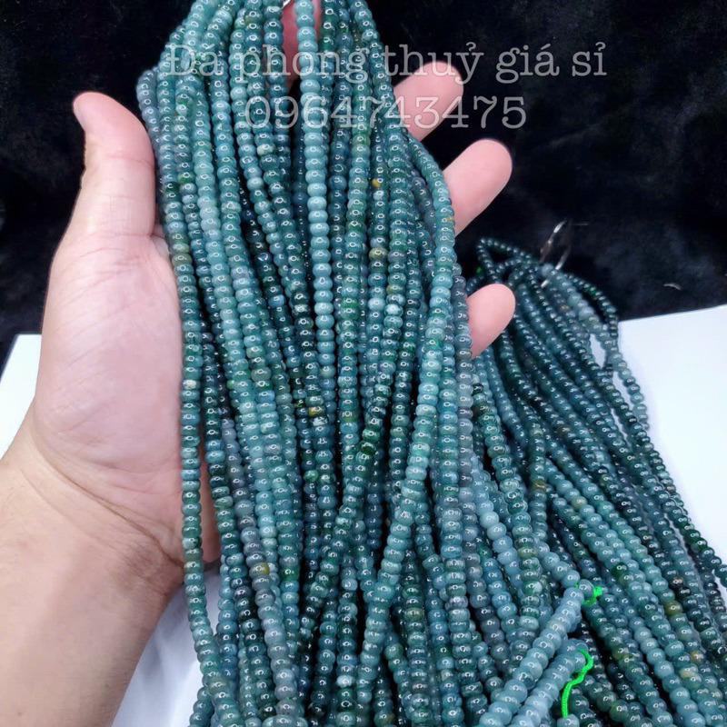 Chuỗi vòng lam ngọc bánh xe quấn 3 vòng 6mm tặng kèm kiểm định chất lương