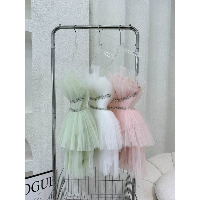 Đầm cúp lưới viền đá - thêm màu mới phía sạu