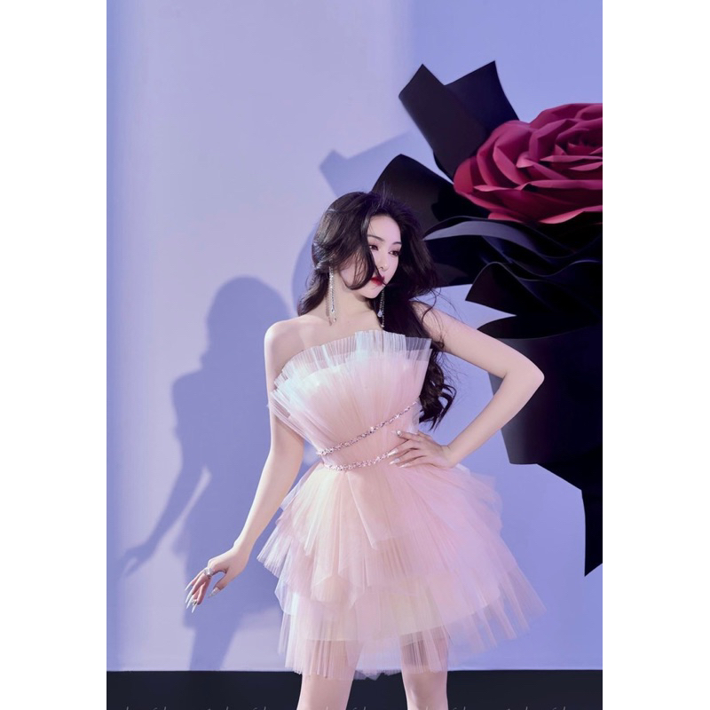 Đầm cúp lưới viền đá - thêm màu mới phía sạu