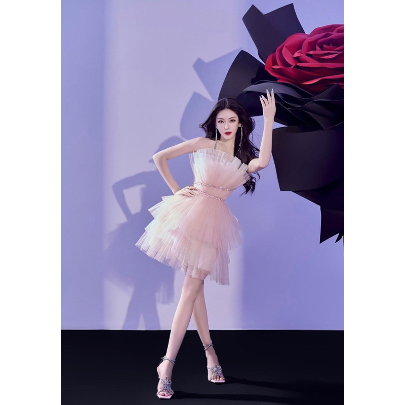 Đầm cúp lưới viền đá - thêm màu mới phía sạu