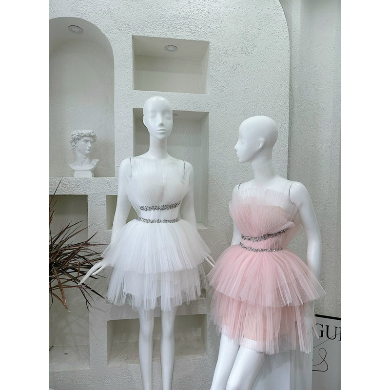 Đầm cúp lưới viền đá - thêm màu mới phía sạu