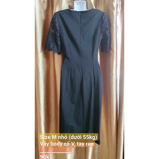 đầm váy công sở cổ V tay ren