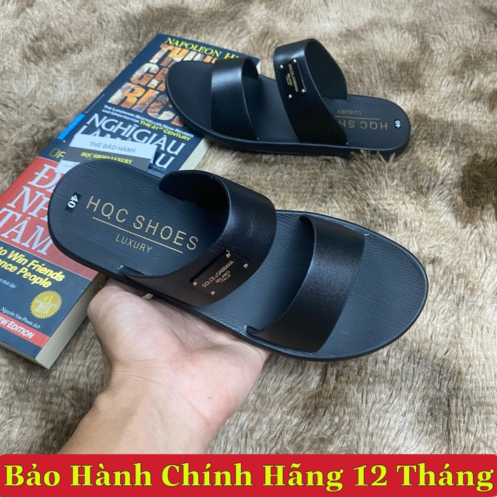 Dép da nam cao cấp da bò nguyên tấm khâu chỉ phong cách trẻ trung HT0166