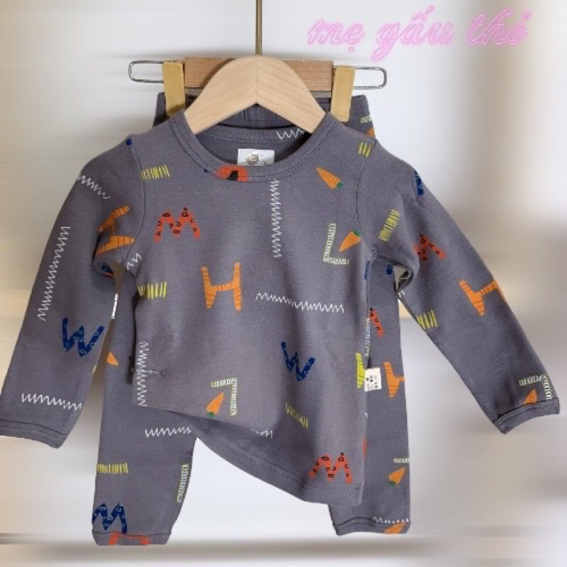 Bộ cotton dày xuất hàn,bộ ngủ dài tay hàng quảng châu siêu đẹp cho bé trai,bé gái