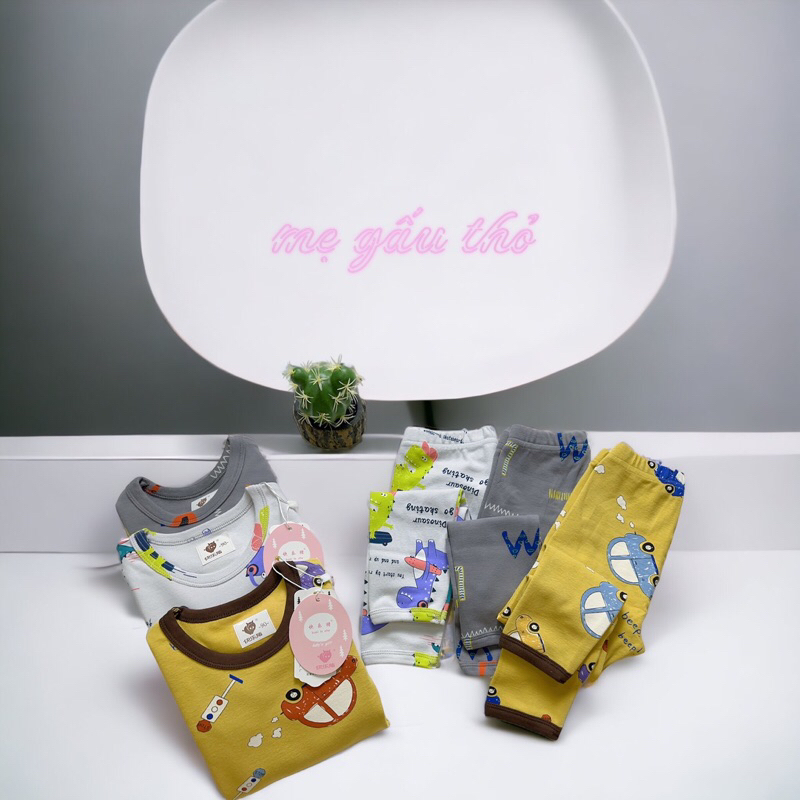 Bộ cotton dày xuất hàn,bộ ngủ dài tay hàng quảng châu siêu đẹp cho bé trai,bé gái