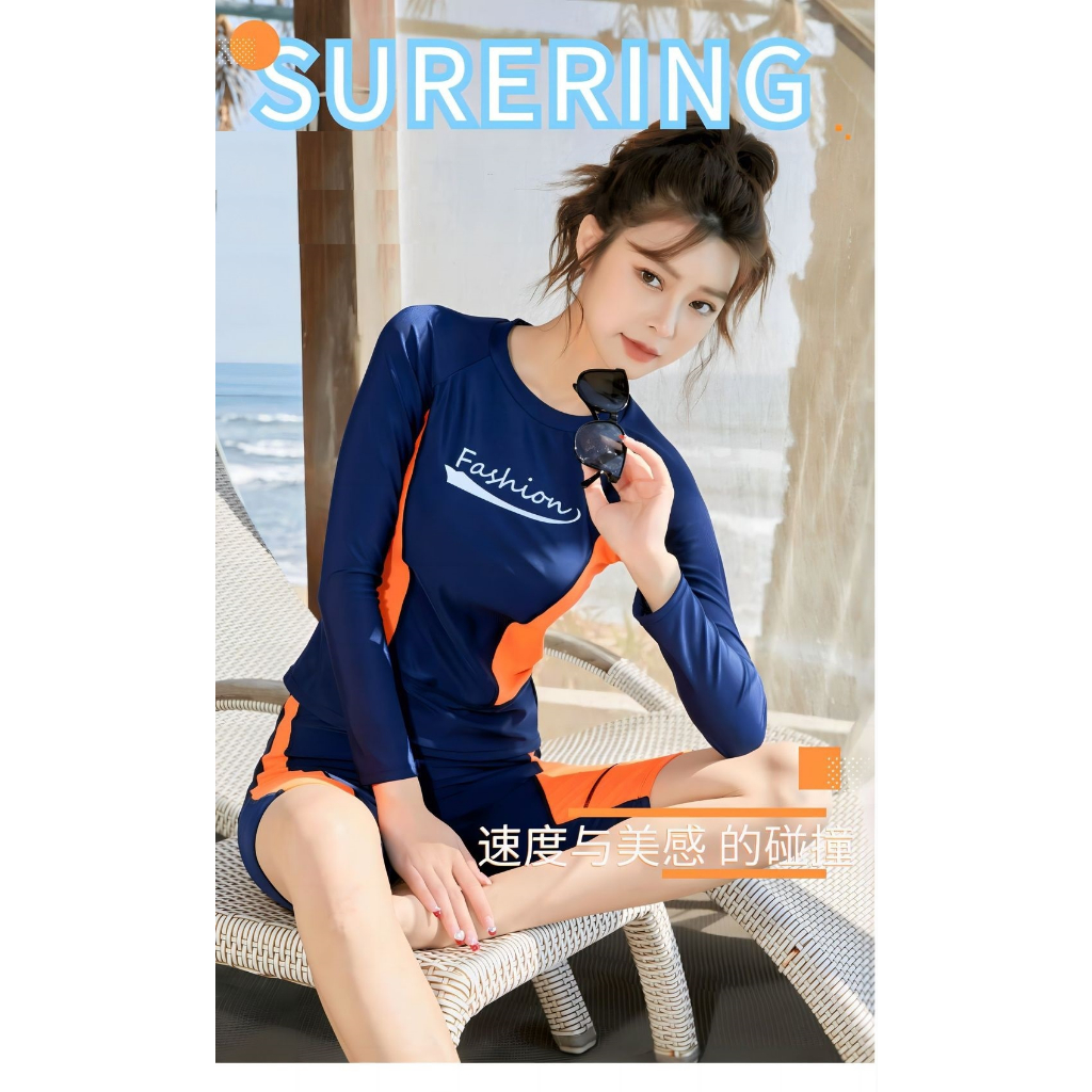 Đồ bơi, bikini 2 mảnh tay dài quần lửng cao cấp  M2300