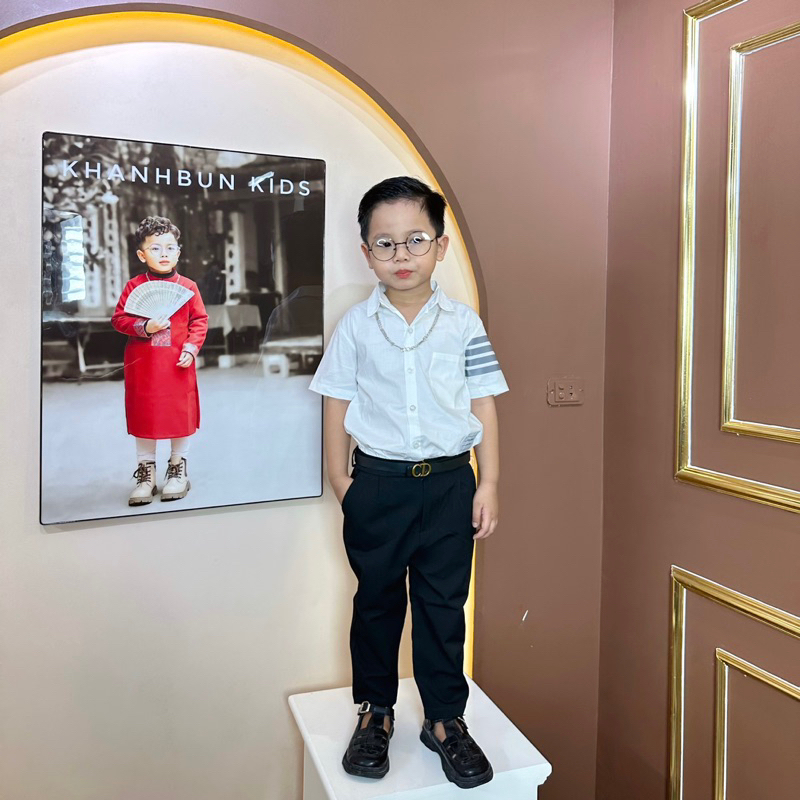 Quần Âu KhanhBun vải dày tôn dáng,co giãn 4 chiều, thoải mái đi chơi, đi học cho bé trai size từ 10-42 kí