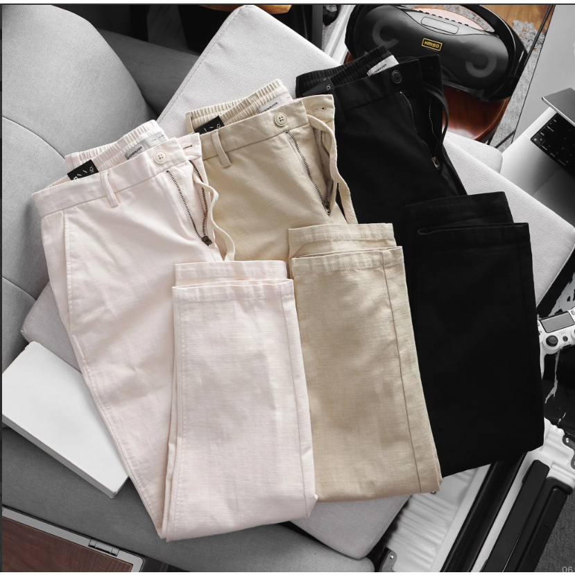 Quần Linen Nam ICONDENIM Phối Lưng Thun - QDID0006