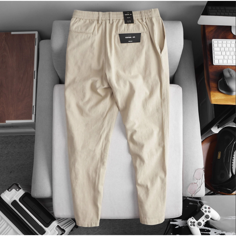Quần Linen Nam ICONDENIM Phối Lưng Thun - QDID0006