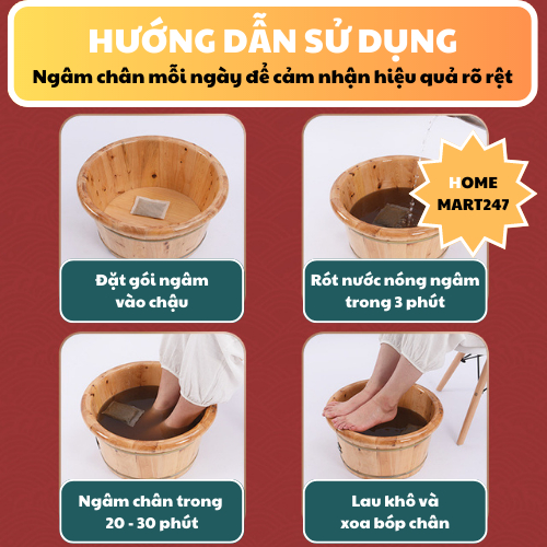 Combo 3 Túi 90 Gói ngâm chân ngải cứu Nanjing Tongrentang thư giãn, giảm mệt mỏi, tê hôi chân, lưu thông khí huyết