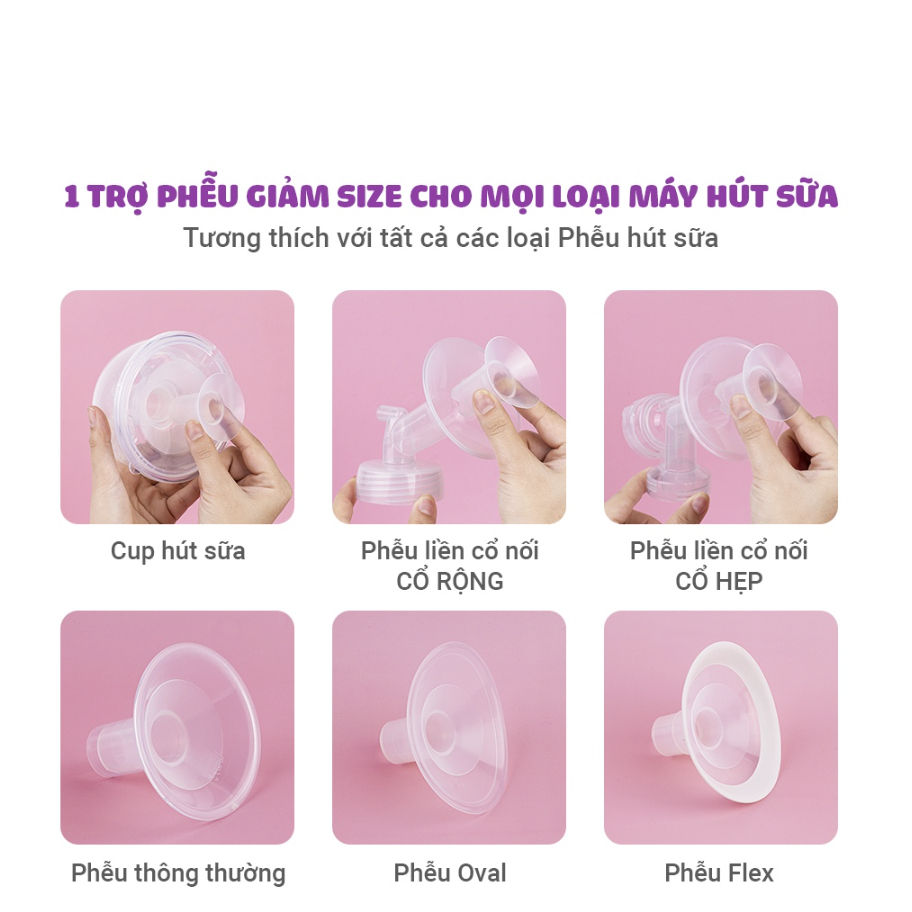 Đệm Giảm Hạ Size 13, 15, 17, 19, 21 mm Tương Thích Tất Cả Phễu Của Máy Hút Sữa, Cup Rảnh Tay, Máy Cầm Tay,..Lamkids