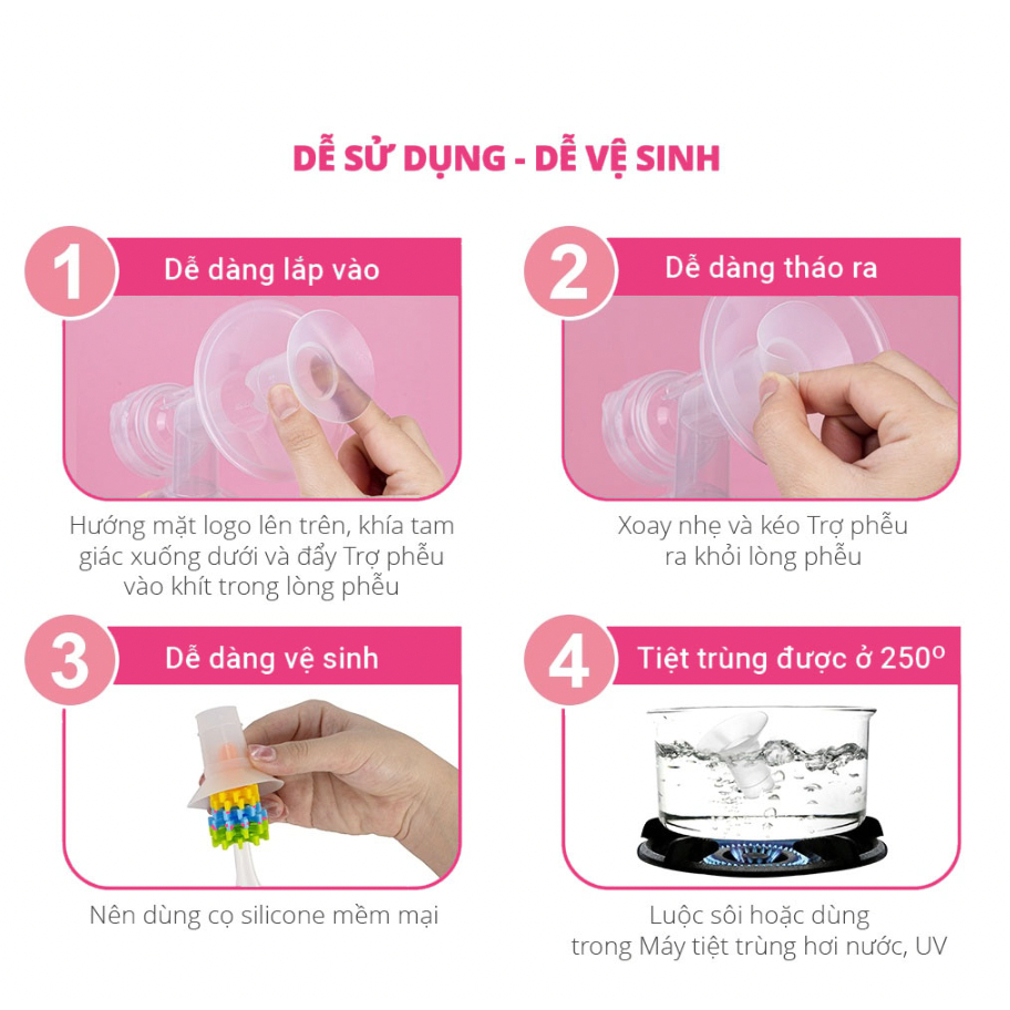 Đệm Giảm Hạ Size 13, 15, 17, 19, 21 mm Tương Thích Tất Cả Phễu Của Máy Hút Sữa, Cup Rảnh Tay, Máy Cầm Tay,..Lamkids