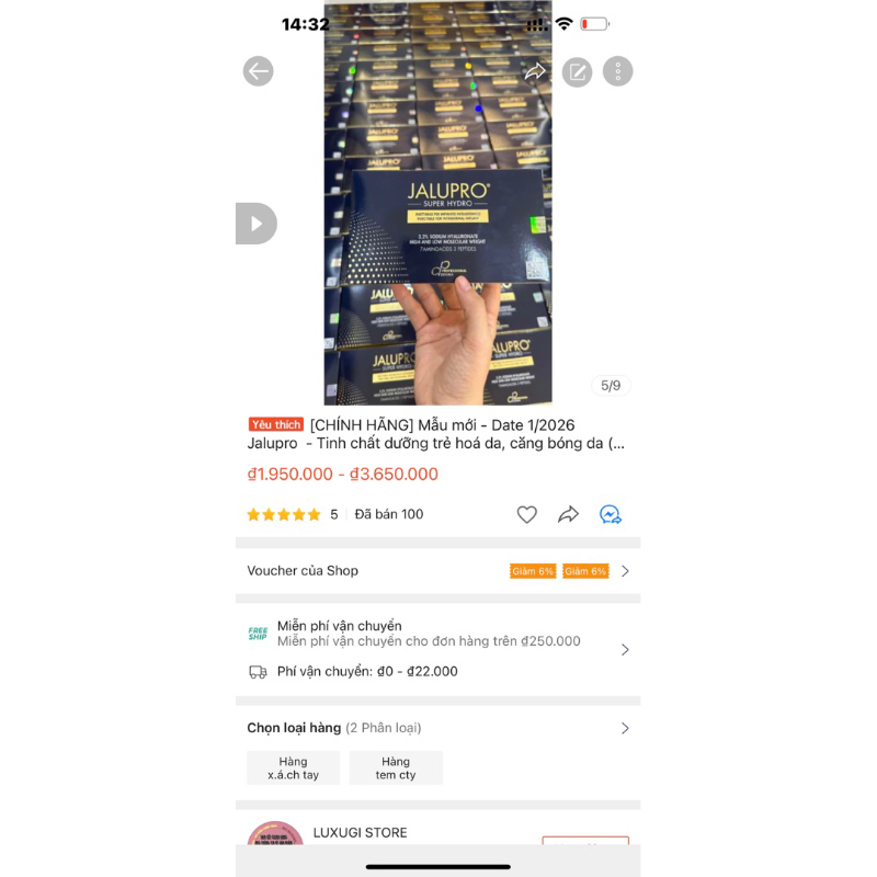 Tinh chất BAP Ja lu pro, Prof hilo, Ox yx giúp da căng bóng, trẻ hoá, xoá nhăn, mờ nám