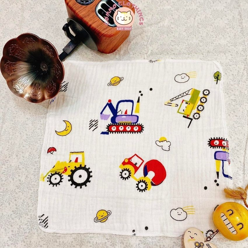 Combo 10 khăn xô sữa cho bé trai bé gái chất liệu xô muslin 2 lớp, mềm mịn thấm hút tốt, giao màu ngẫu nhiên