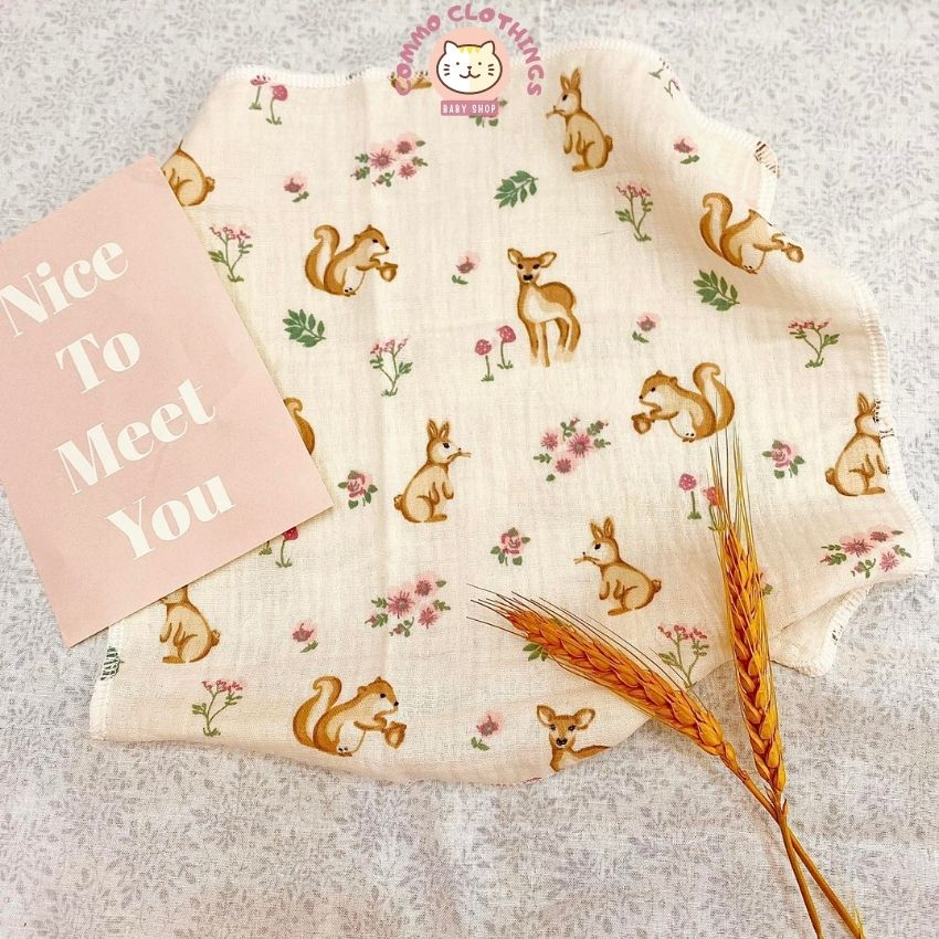 Combo 10 khăn xô sữa cho bé trai bé gái chất liệu xô muslin 2 lớp, mềm mịn thấm hút tốt, giao màu ngẫu nhiên