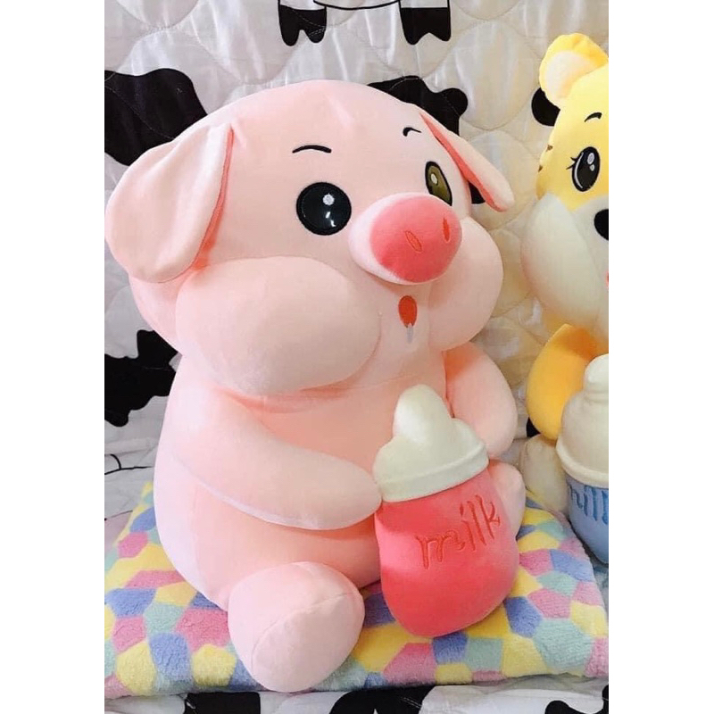 Gấu Bông Heo Ôm Bình Sữa Lợn Bú Bình Cao 30cm Mẫu Thú Nhồi Bông Siêu Cute Hàng Cao Cấp Mềm Mịn