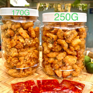Tóp mỡ rim mắm tỏi 170g 250g 500g - tóp mỡ chiên giòn sốt ớt rim mắm tỏi siêu ngon