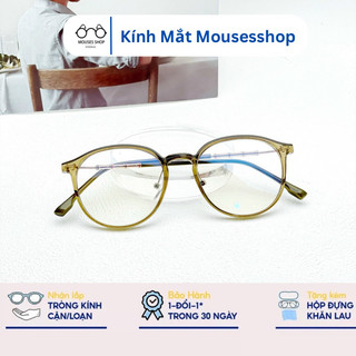 Gọng kính mắt nam nữ Mousesshop chất liệu nhựa mắt tròn đeo thời trang và lắp cận mã 75203