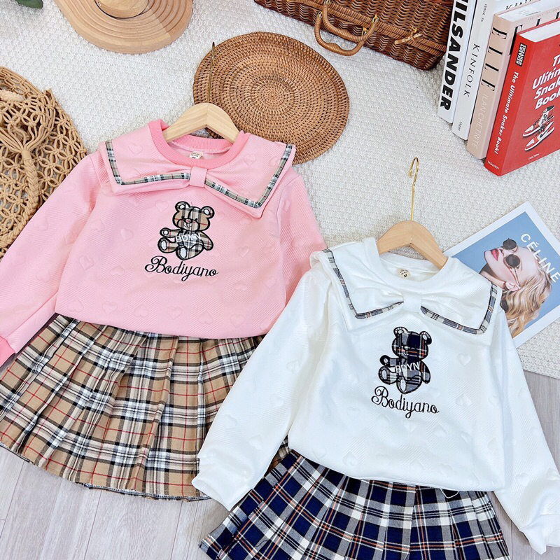 SET VÁY DẠ GẤU CHO BÉ GÁI ĐÁNG YÊU