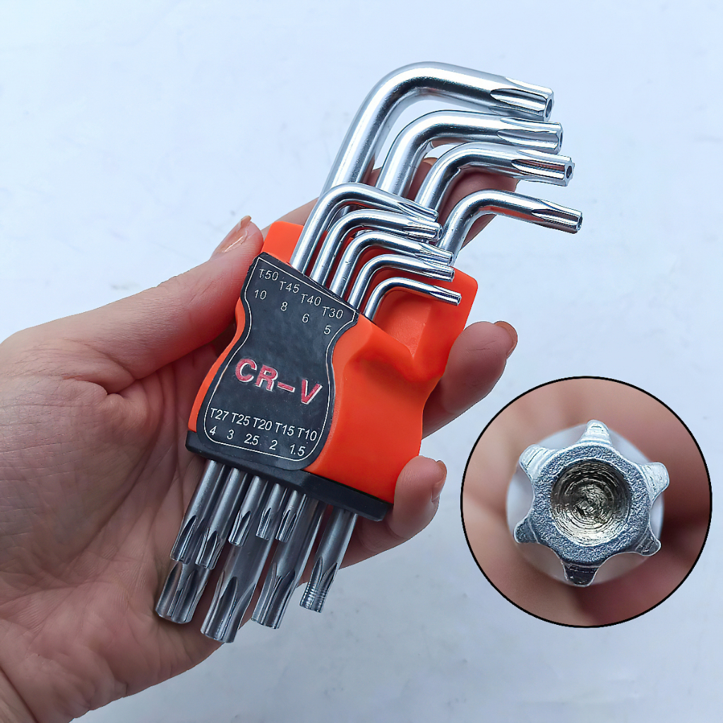 🔥FREESHIP🔥 Bộ lục giác đa năng hoa thị 9 chi tiết - Lục giác đầu bông - Vặn thoải mái siêu cứng - Thép cadivar chịu