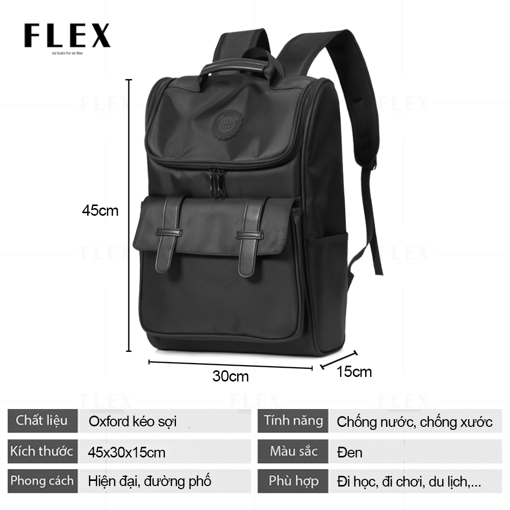 Balo đi học chống nước đựng laptop 15.6 inch BLU14 vải Oxford , Cặp đi học unisex thời trang nam nữ, Balo học sinh