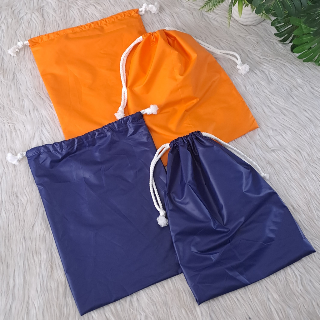 Túi Rút Vải Dù Trợt Nước Màu Bích, Cam Đựng Đồ Cho Bé Đi Học, Túi Chống Thấm Nước - Dùng Để Đựng Đồ