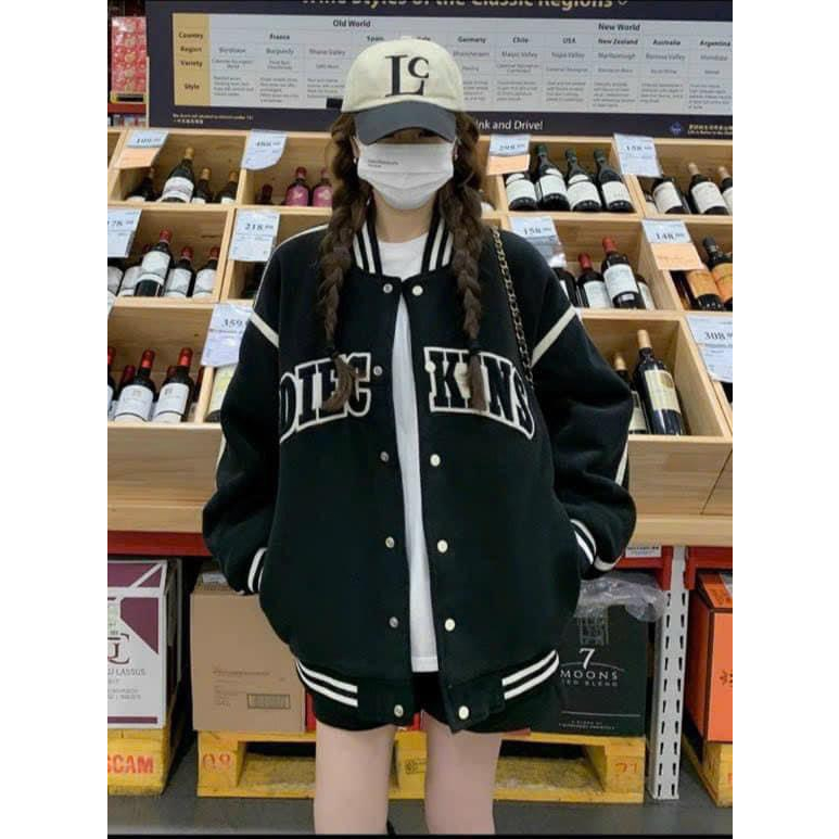 Áo khoác, Áo Khoác Nam Nữ DIEC Nỉ Lót Lông Form thụng