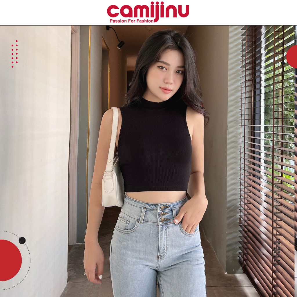 Quần Jeans Nữ Suông 3 Khuy, Gen Cạp Cao Dáng Dài Màu Đá Nhạt