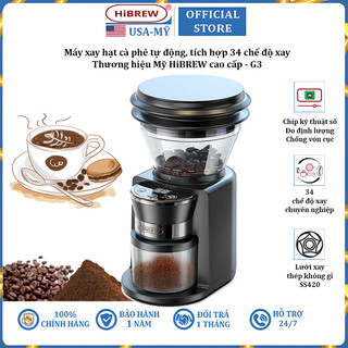 Máy xay hạt cà phê Espresso thương hiệu HiBREW G3 tích hợp 34 chế độ xay, công suất 220W - Hàng Nhập Khẩu