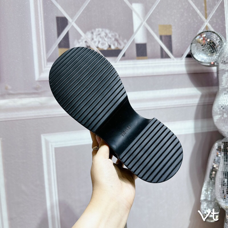 Giày quai dán da lì đế 5cm