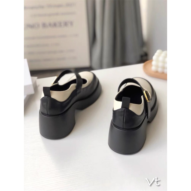 Giày quai dán da lì đế 5cm