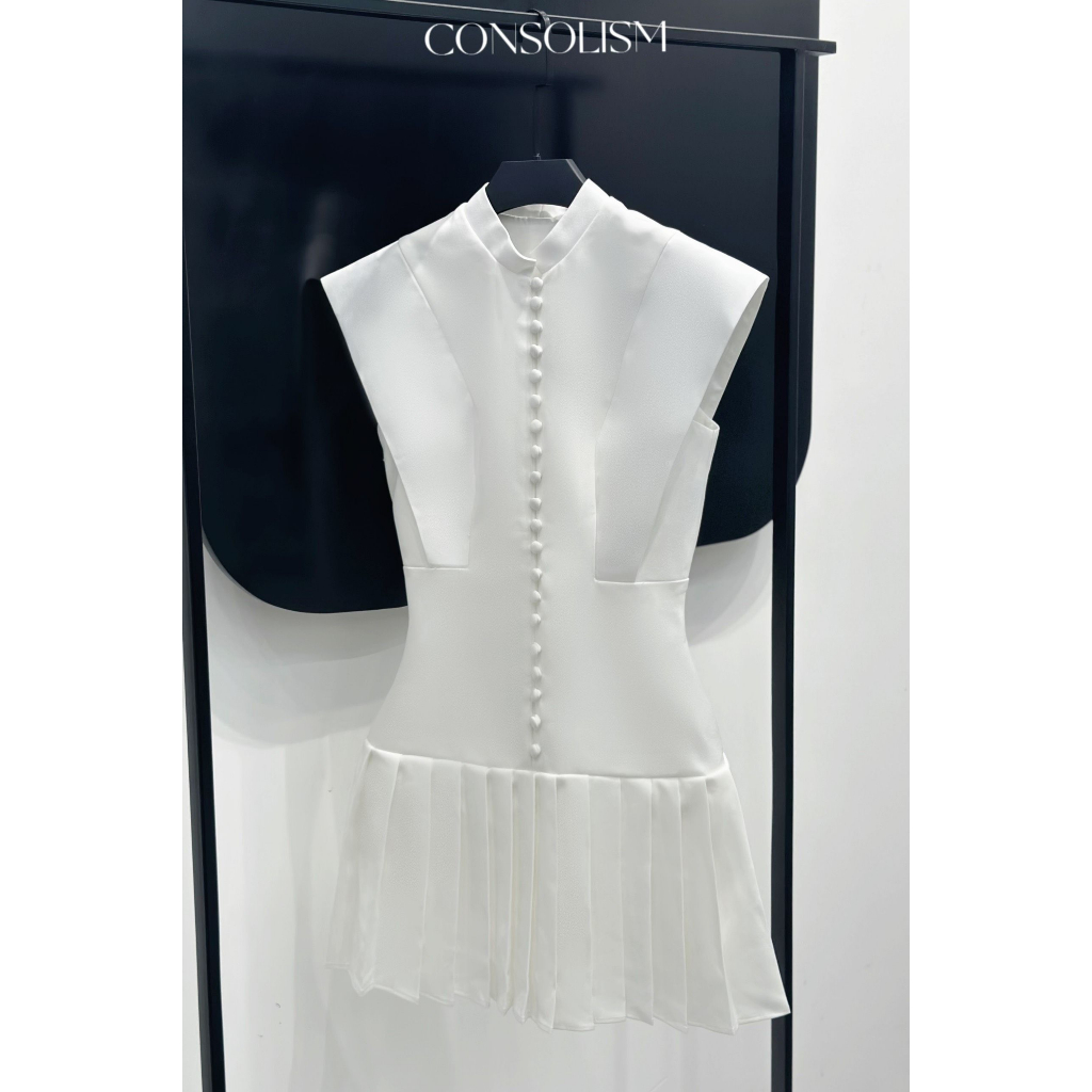 Váy trắng Clara thanh lịch nữ tính thiết kế cao cấp Consolism DD19
