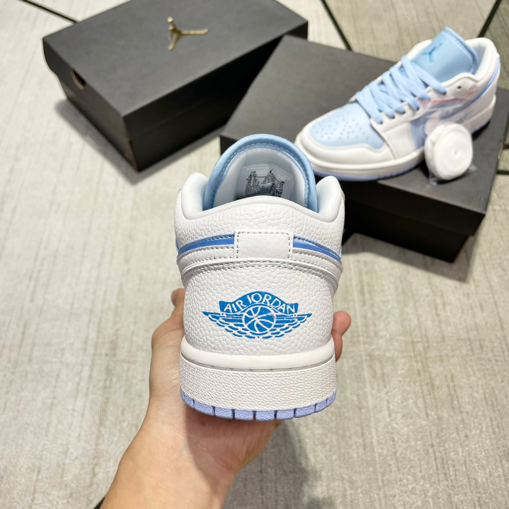 Giày _jordan low ice blue, giày sneaker hàng chuẩn trung full box + bill