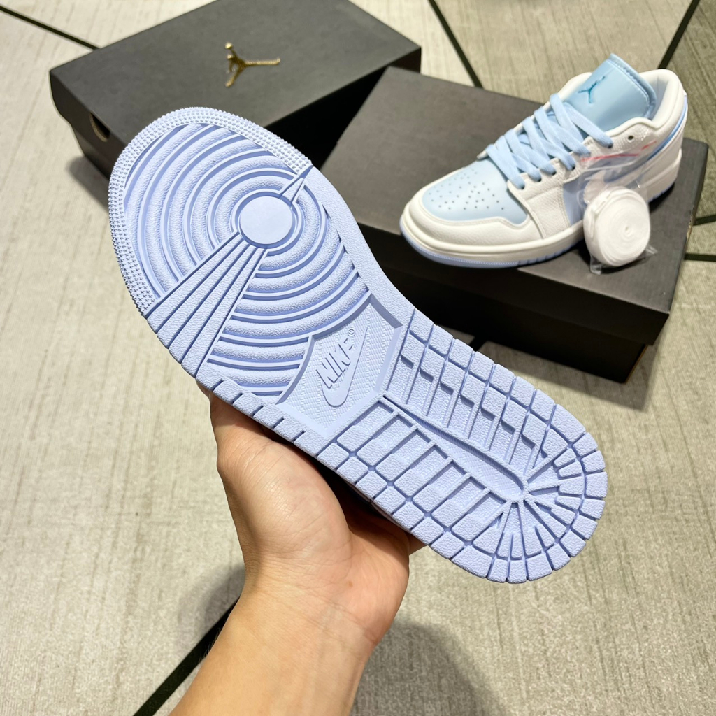 Giày _jordan low ice blue, giày sneaker hàng chuẩn trung full box + bill