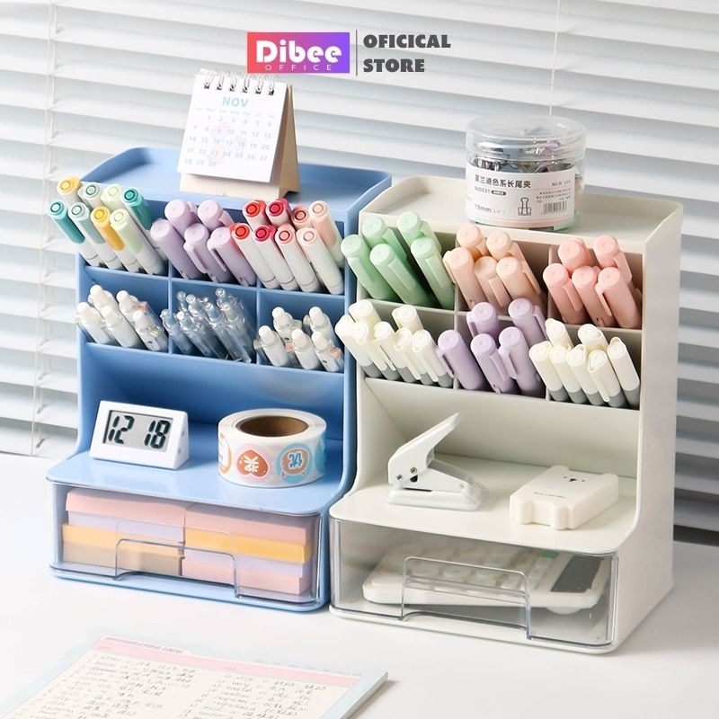 Kệ đựng bút 4 tầng nhiều ngăn DiBee, sức chứa lớn, 5 màu, kệ bút đa năng decor trang trí KB67
