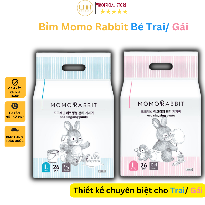 Bỉm Tã Momo Rabbit Hàn Quốc Thiết Kế Chuyên Biệt Trai Gái - Phân phối chính hãng EnaBaby