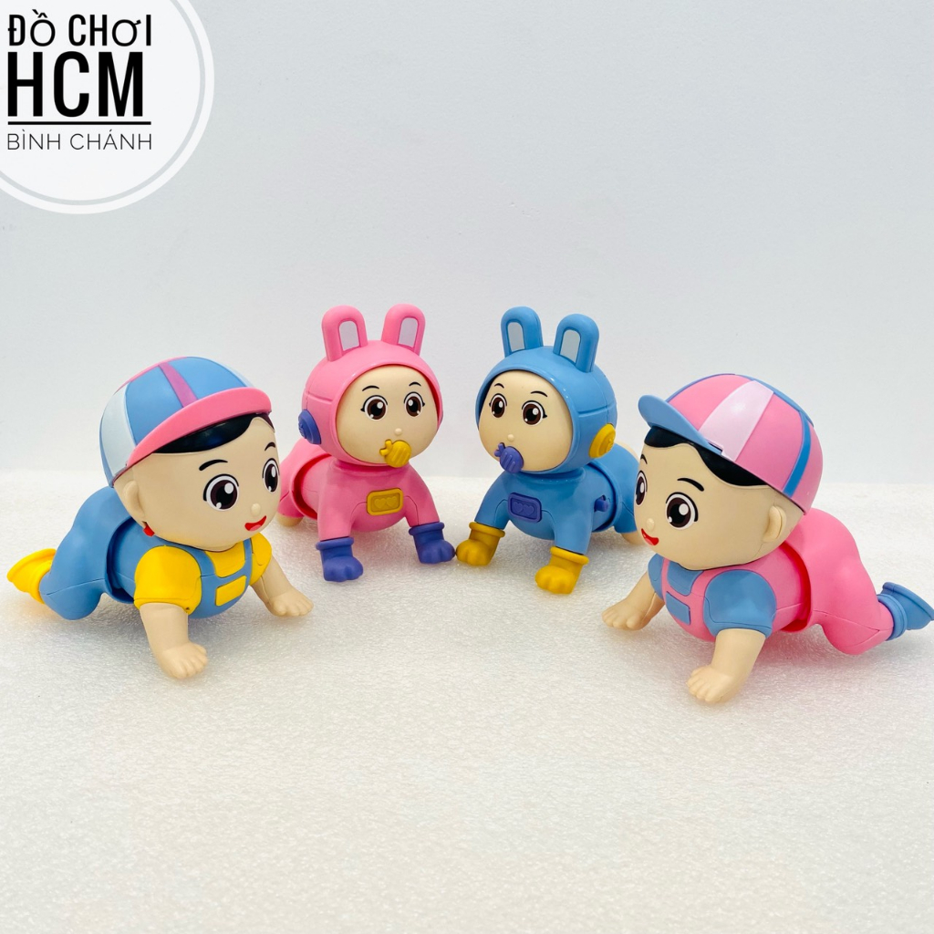 Đồ chơi trẻ em bé tập bò đội mũ, ngậm ti giúp kích thích các bé học tập bò theo rất dễ thương