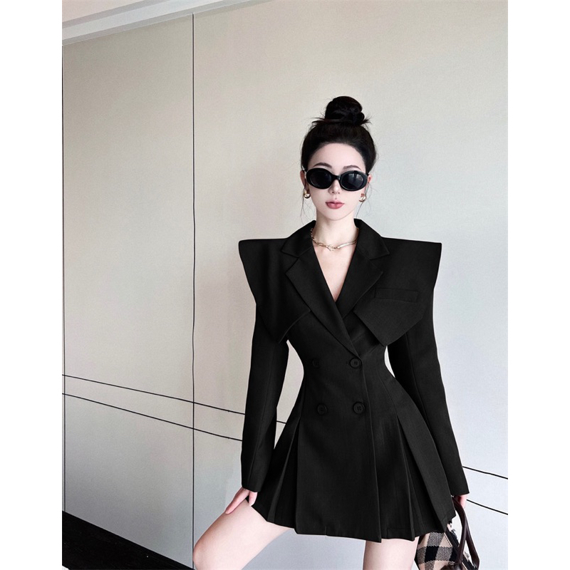 TKLIHN Áo VEST ulzzang phong cách FASHIONITA thêu Nơ trước ngực HOT 2023 Áo Blazer mix màu HOT TREND