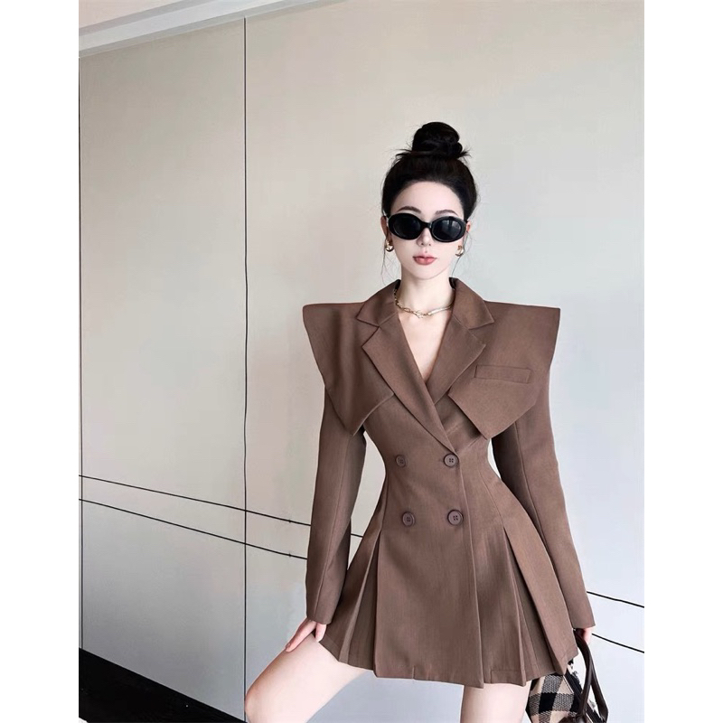 TKLIHN Áo VEST ulzzang phong cách FASHIONITA thêu Nơ trước ngực HOT 2023 Áo Blazer mix màu HOT TREND