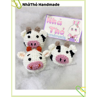 [ handmade ] Móc khóa len con bò, bò sữa