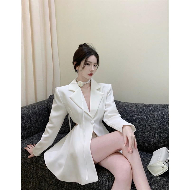 TKLIHN Áo VEST ulzzang phong cách FASHIONITA thêu Nơ trước ngực HOT 2023 Áo Blazer mix màu HOT TREND