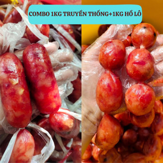 Combo 1kg lạp xưởng truyền thống và 1kg lạp xưởng hồ lô nạc 85%