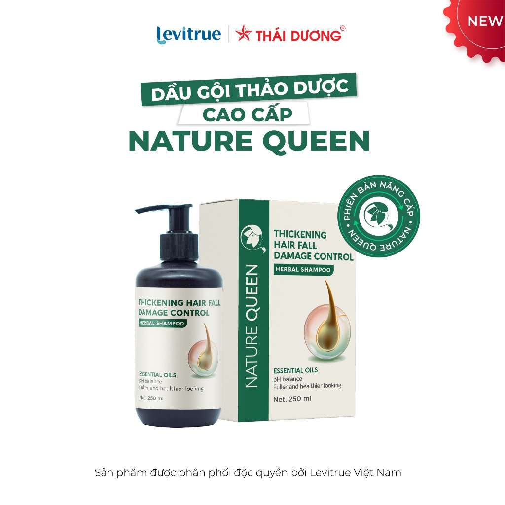 Combo dầu gội, xả thảo dược hỗ trợ mọc tóc, giảm gãy rụng tóc - NATURE QUEEN (Phiên bản đặc biệt) - 250ml & 480ml