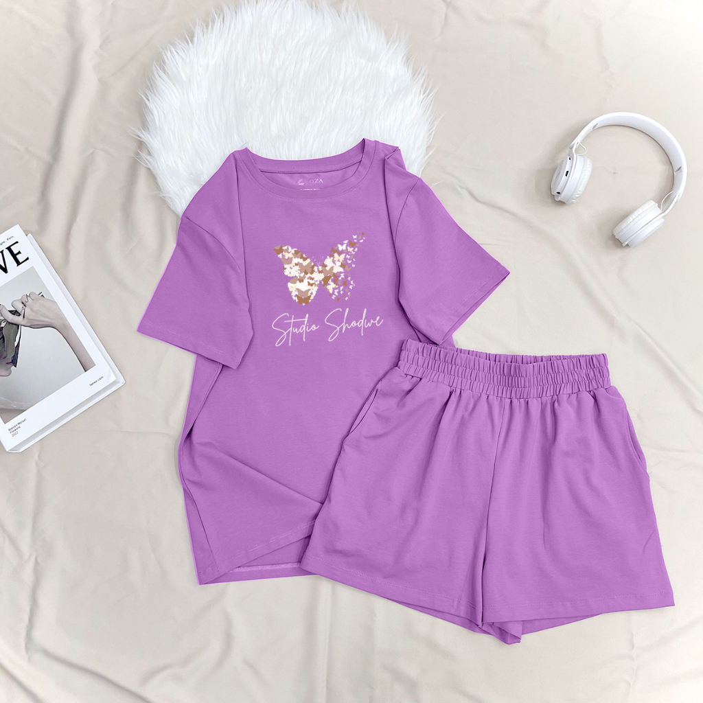 Bộ đồ nữ cotton - set đồ thời trang mặc nhà/ đi chơi - LOZA G0076