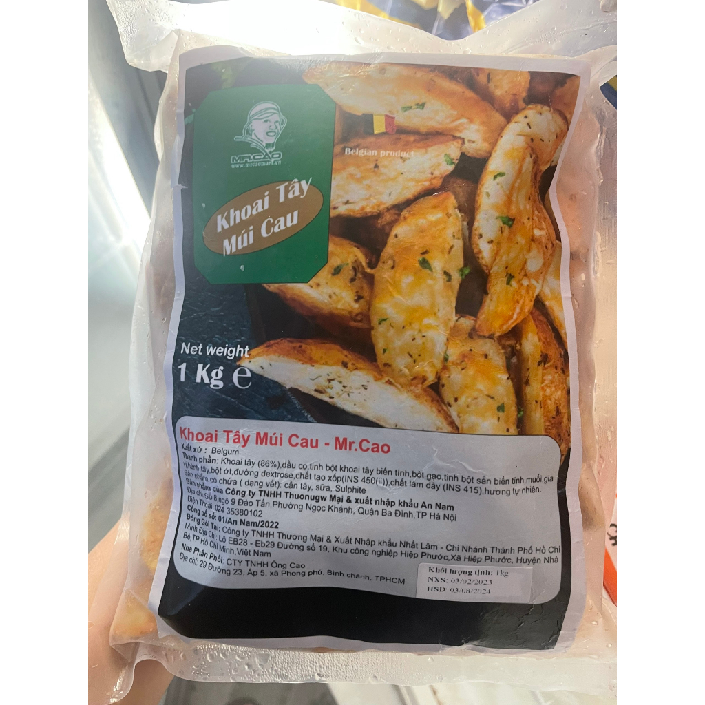 Khoai tây múi cau tẩm gia vị túi 1kg