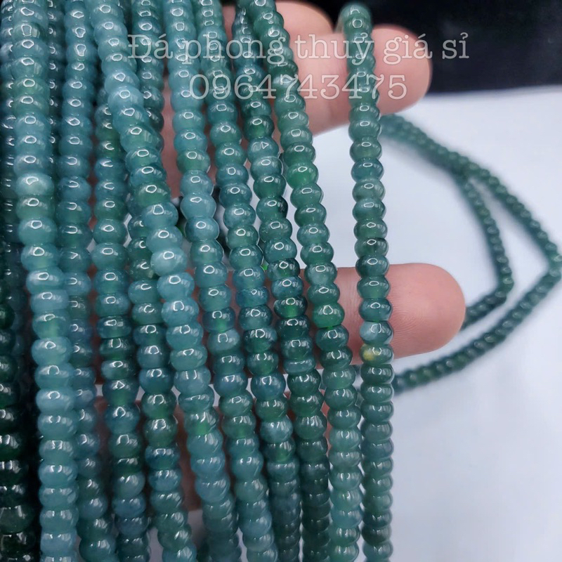 Chuỗi vòng lam ngọc bánh xe quấn 3 vòng size 5.5mm siêu đẹp vip kèm hộp gấm cao cấp