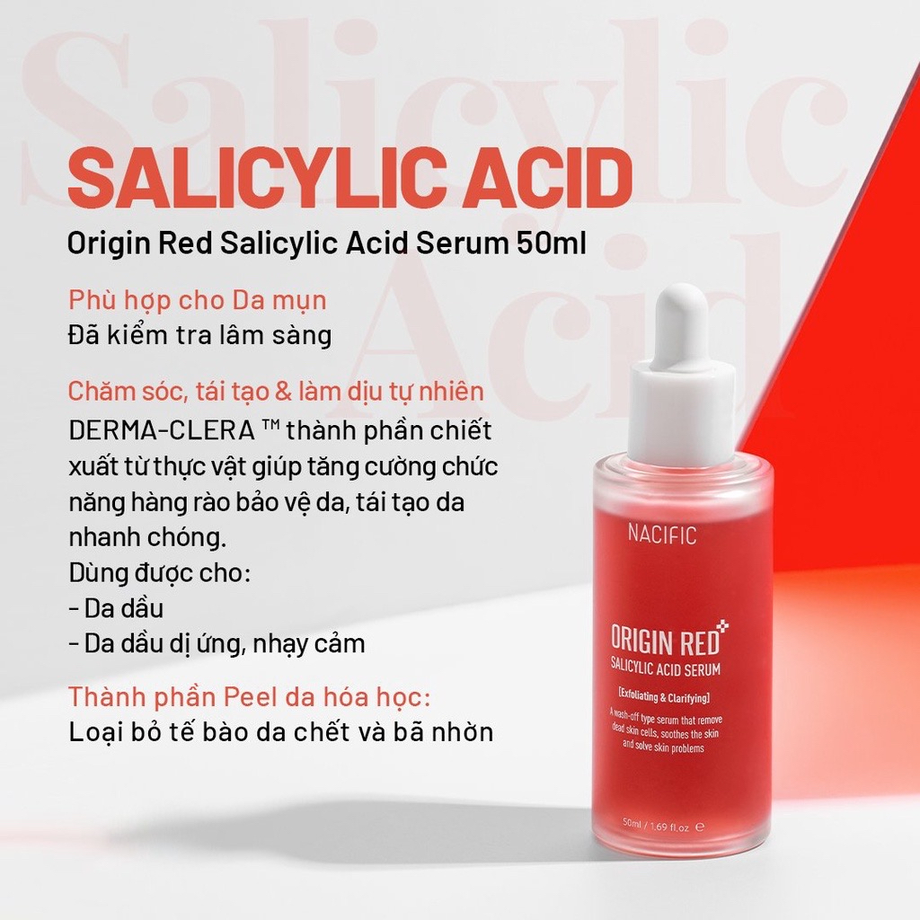 Tinh chất Tẩy Da Chết Hoá Học Dịu Nhẹ Nacific Origin Red Salicylic Acid Serum 20ml