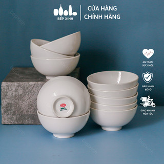 Bộ chén cơm sứ trắng trơn - sứ hảo cảnh - hc011b